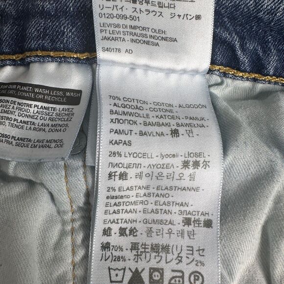 Levi’s 514 Straight Fit Jeans W38 L32 Blue Denim Stretch Mid Rise Men’s Pants - Picture 4 of 6